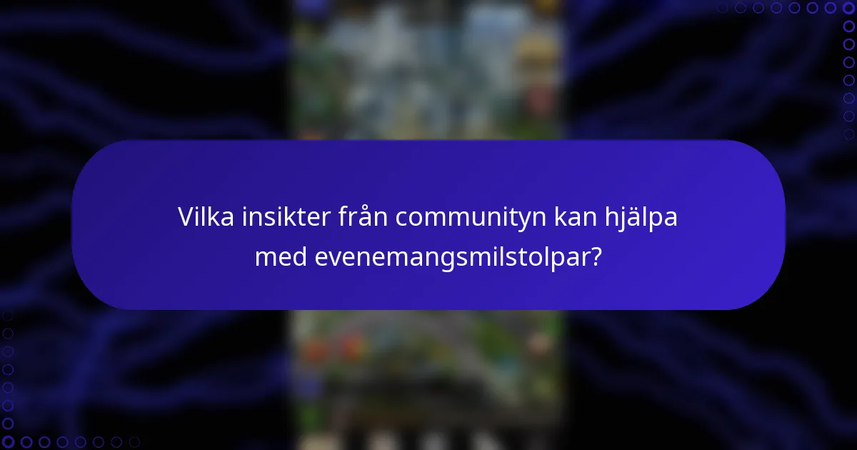 Vilka insikter från communityn kan hjälpa med evenemangsmilstolpar?